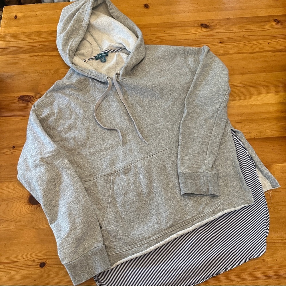 Fleur Bleue Anthropologie Hoodie Sweatshirt twofer Cotton striped women s